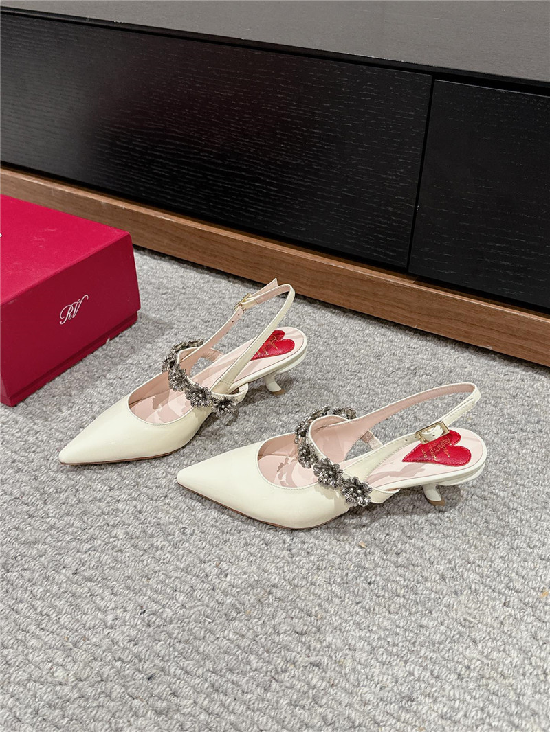 Roger Vivier Efflorescence Mary Jane Slingbacks in Ivory