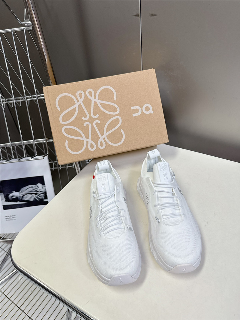 L0ew* + on cloudtilt 2.0 white stretch sneakers