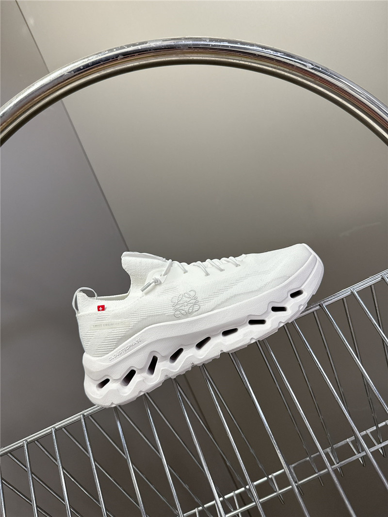 L0ew* + on cloudtilt 2.0 white stretch sneakers