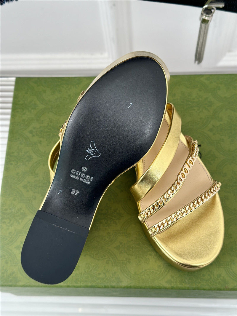 Gvc*1 signoria gold chain strappy platform slides