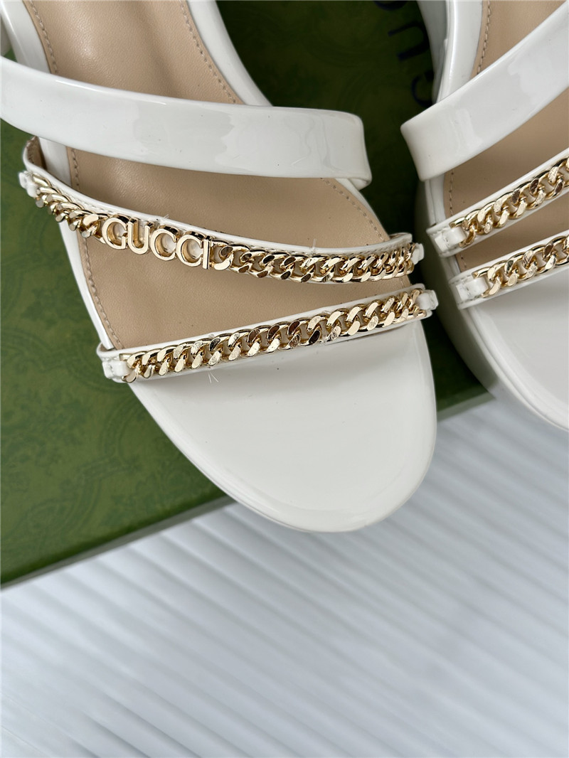 Gvc*1 signoria chain strappy platform slides in white