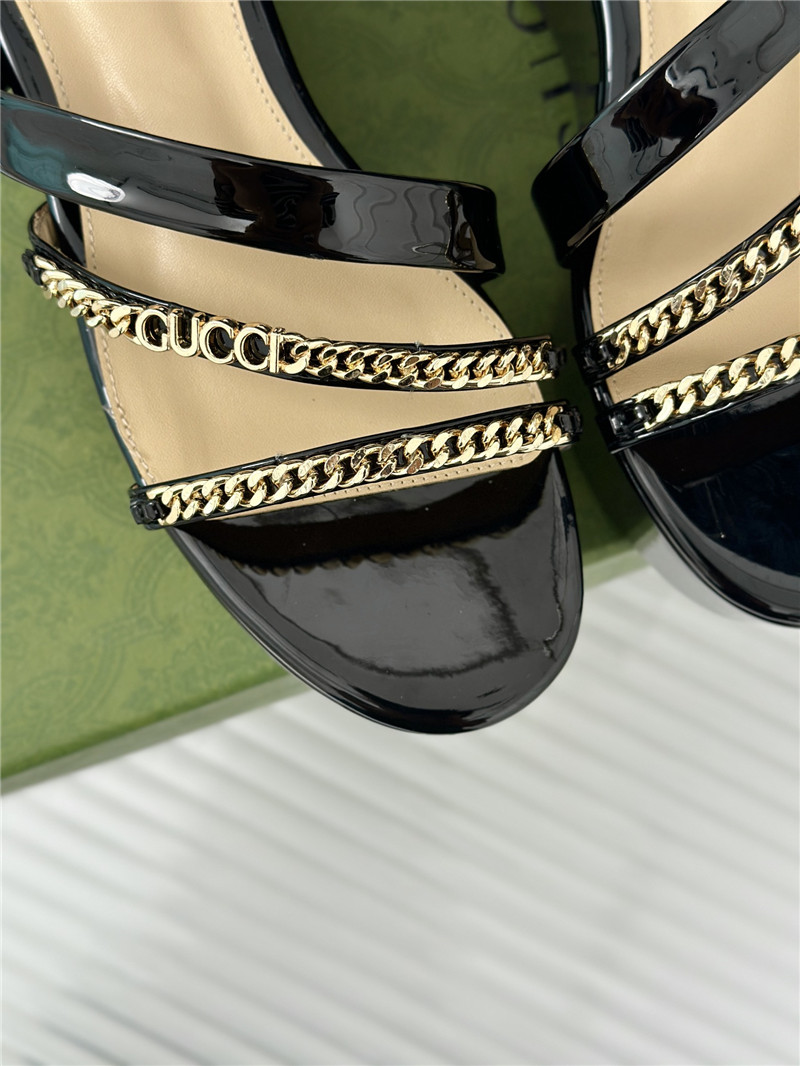 Gvc*1 signoria chain strappy platform slides in black