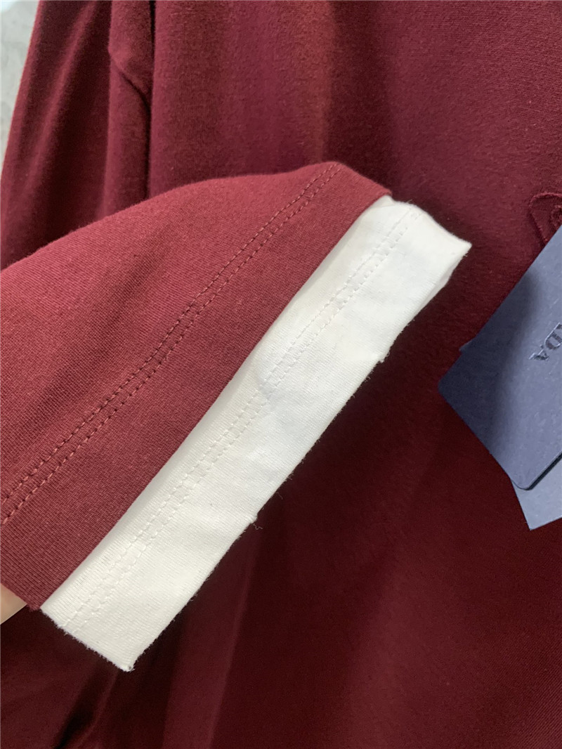 Pra*a contrast color long sleeve t-shirt replica d&g clothing