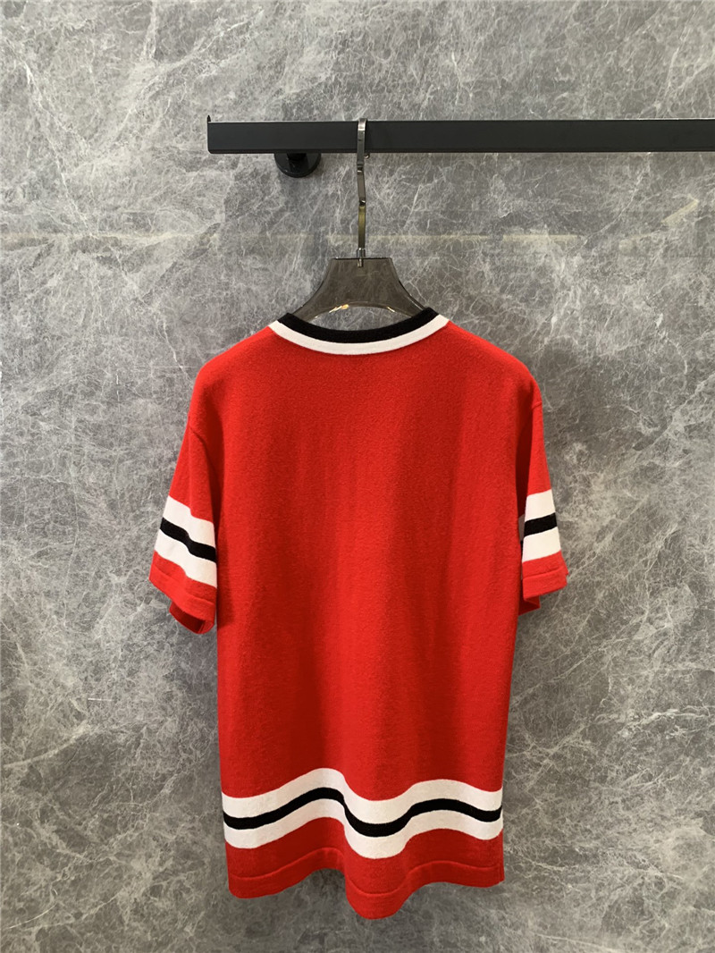Ch**el red double c short-sleeved top replica clothing