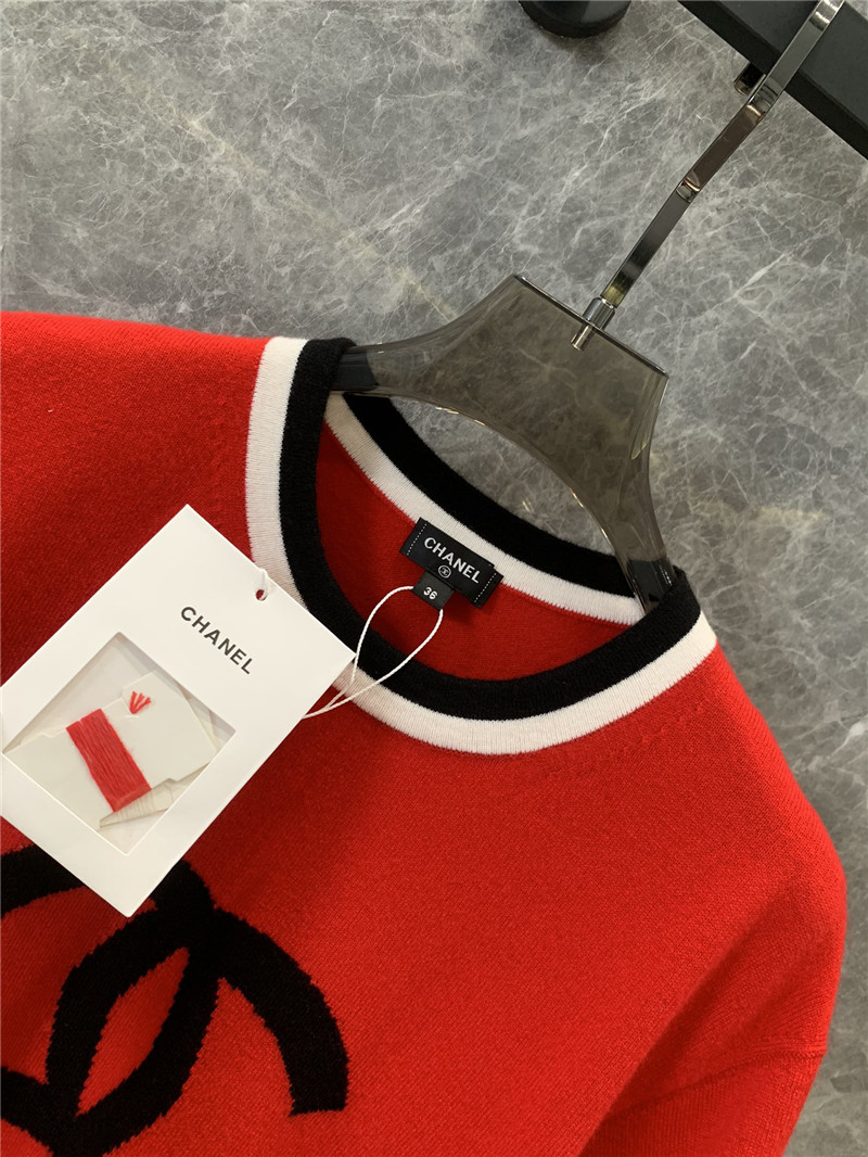 Ch**el red double c short-sleeved top replica clothing