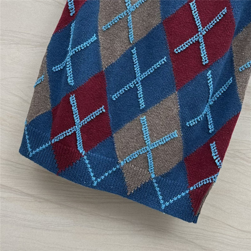 Ch**el colorblock embroidered knitted skirt replica d&g clothing