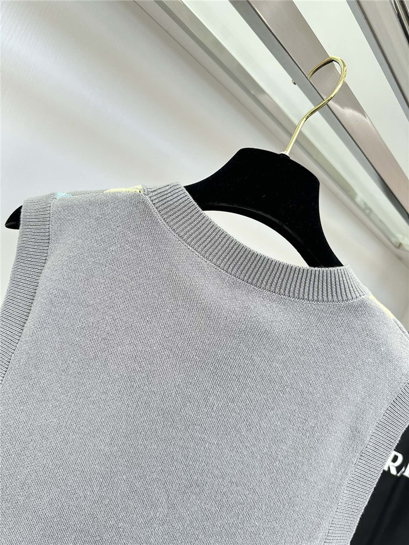 Pra*a preppy knitted vest replica clothing