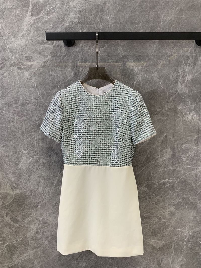 Ch**el sequined patchwork dress replica clothes