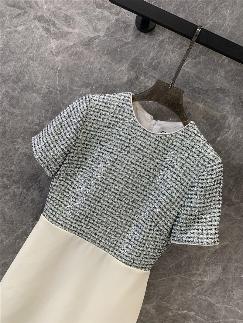 Ch**el sequined patchwork dress replica clothes