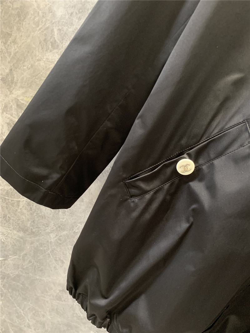 Ch**el hooded pocket zipper sun protection jacket replica clothes