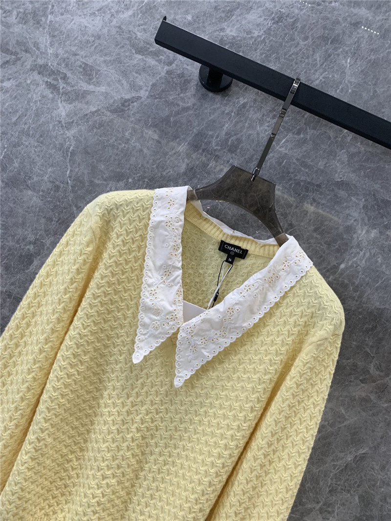 Ch**el v-neck cashmere long-sleeved sweater replicas clothes