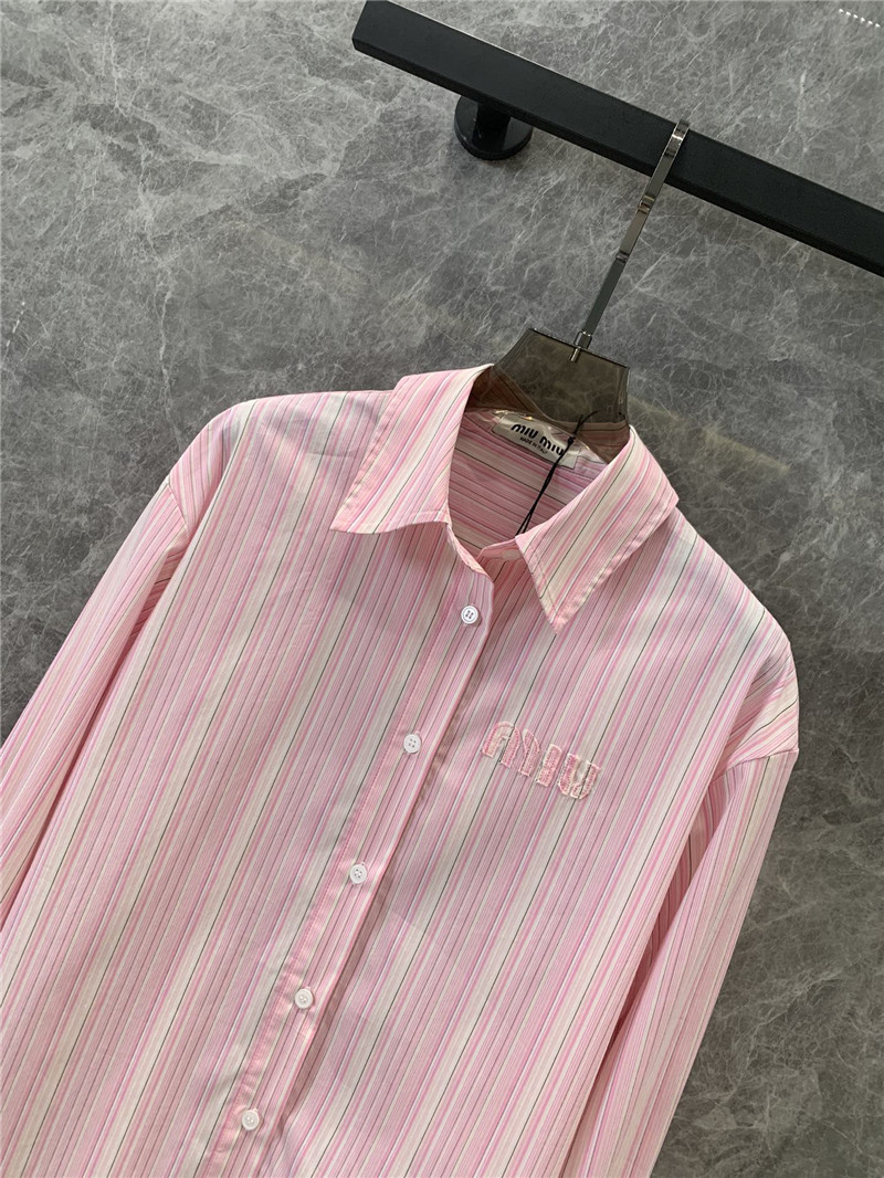 M1um1u striped long-sleeved shirt replica designer clothes