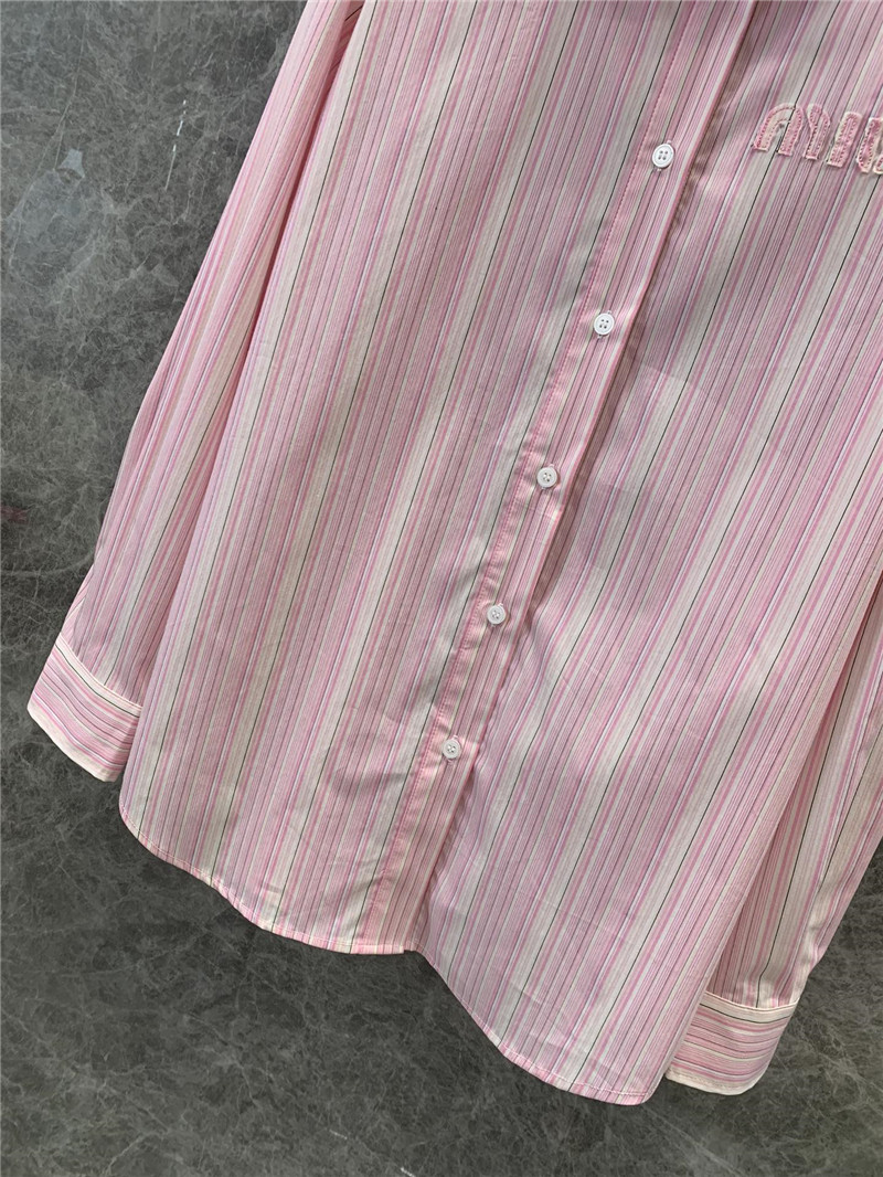 M1um1u striped long-sleeved shirt replica designer clothes