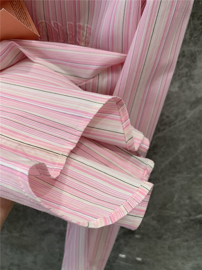 M1um1u striped long-sleeved shirt replica designer clothes