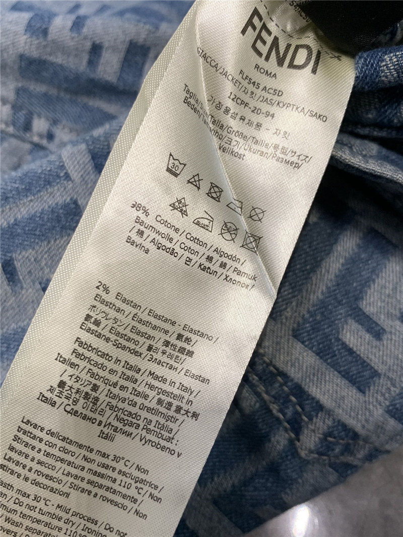 F**di floral logo denim straight pants replica clothes