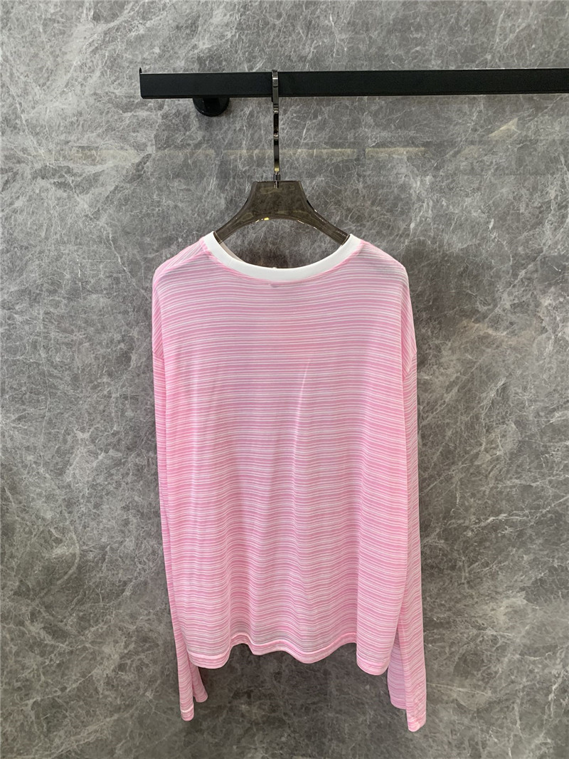 M1um1u micro logo striped round neck long sleeve replicas clothes