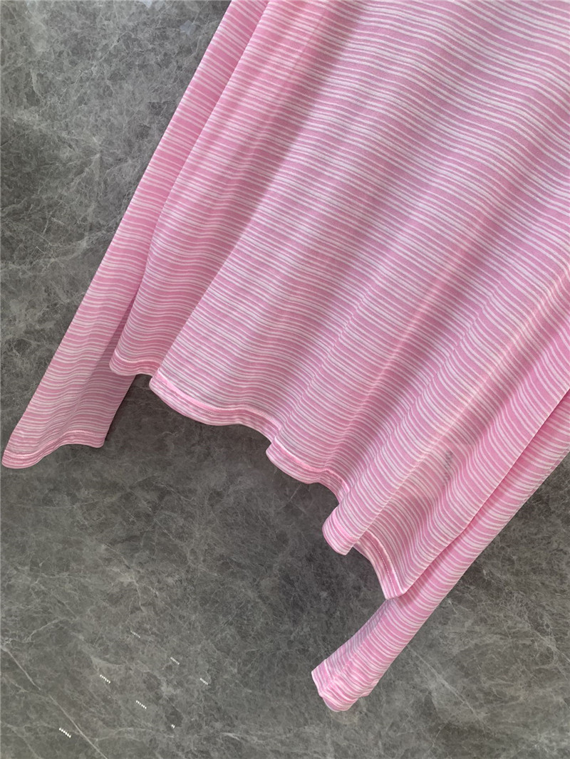 M1um1u micro logo striped round neck long sleeve replicas clothes