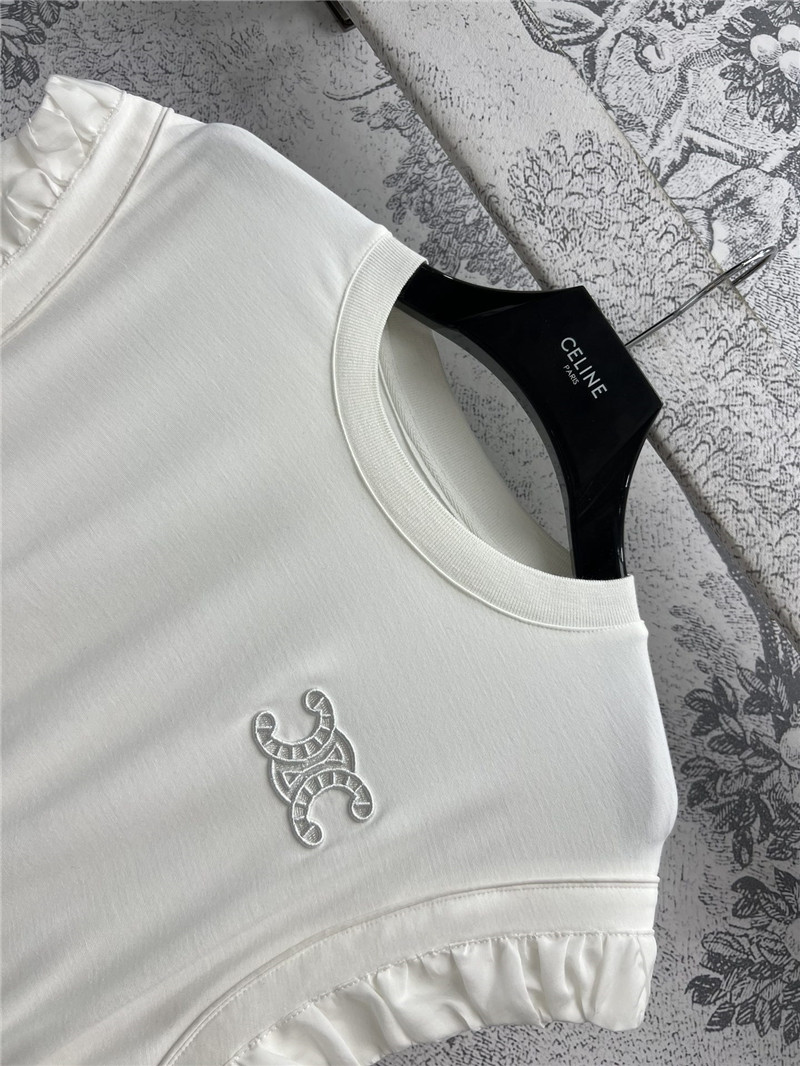 Ce1i*e lotus leaf sleeve vest dress replica designer clothes