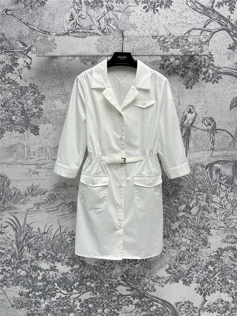 Pra*a suit collar half sleeve shirt replica clothes