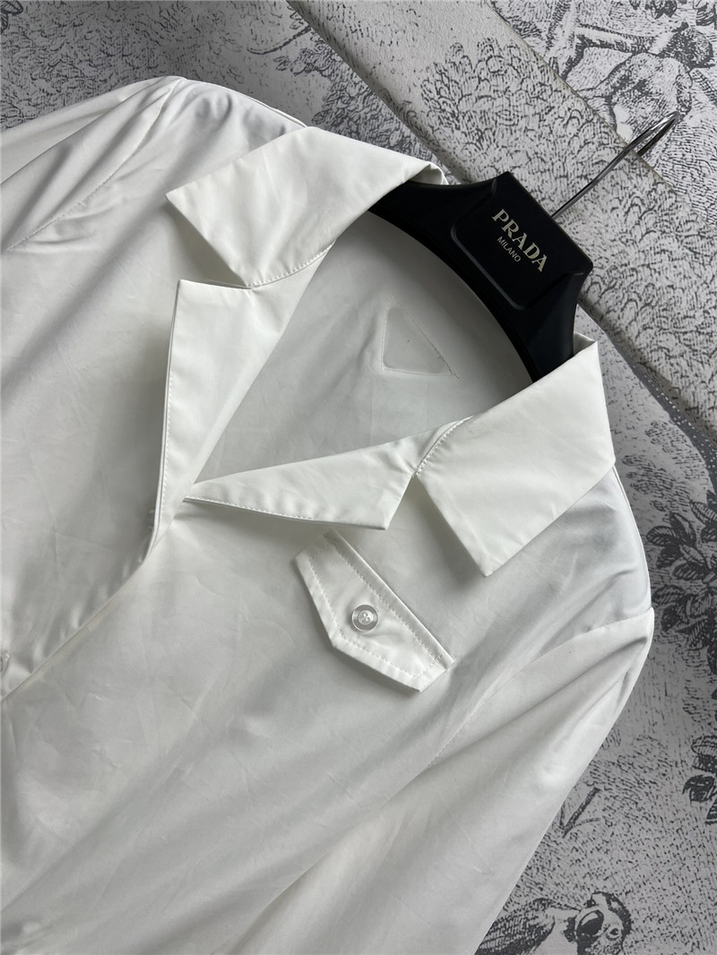 Pra*a suit collar half sleeve shirt replica clothes