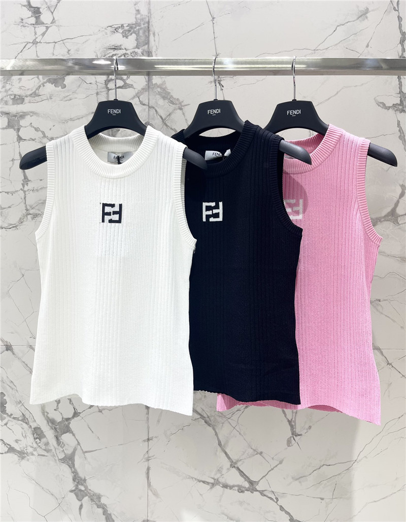 F**di pit stripe knit vest replica d&g clothing