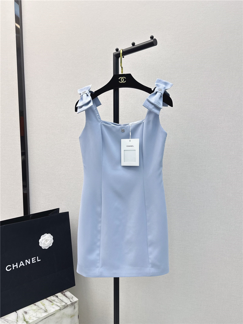 Ch**el new bow little black dress replica designer clothes