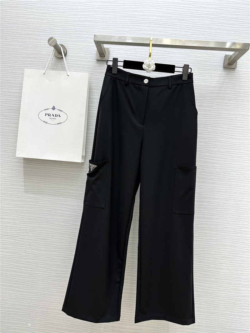 Pra*a triangle logo decorative straight pants replica d&g clothing