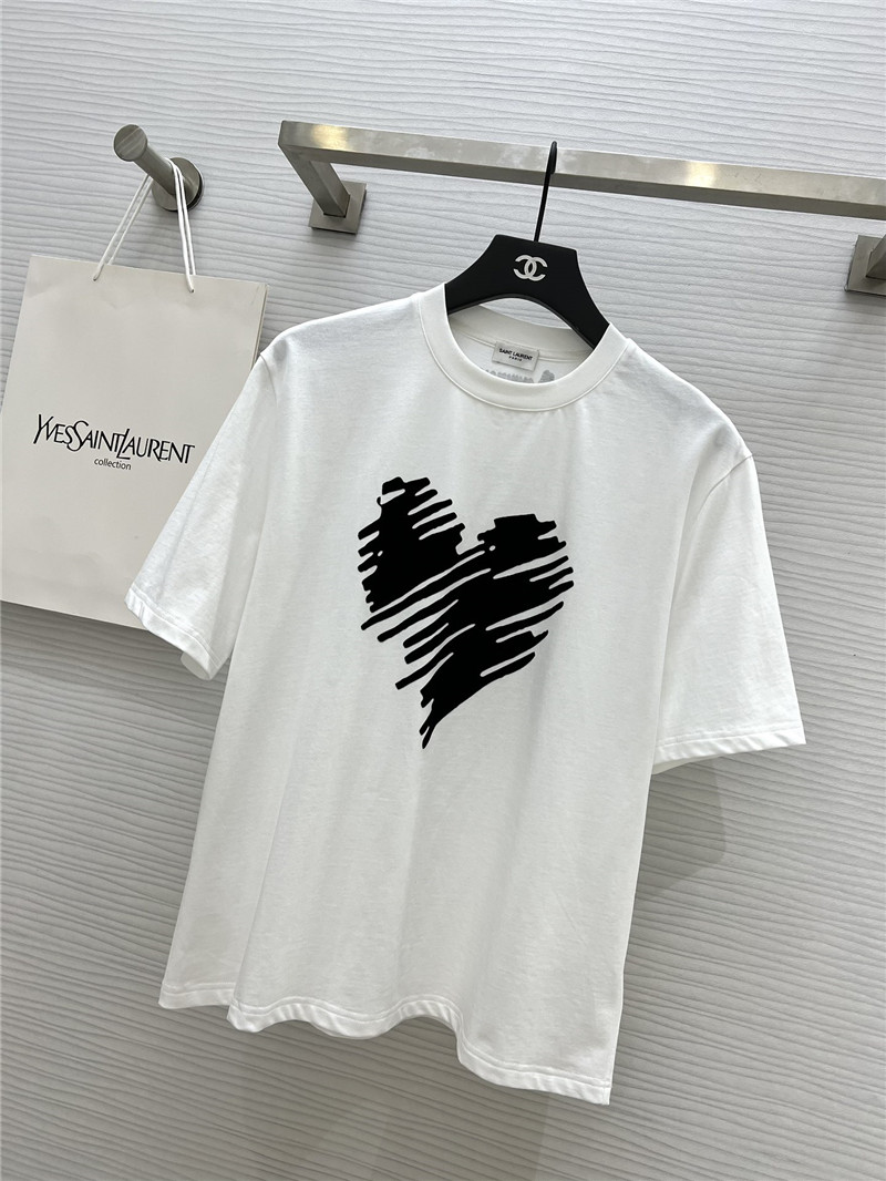 Y51 heart flocked t-shirt replica d&g clothing