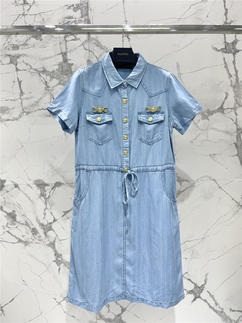 Versace tencel denim dress replica designer clothes