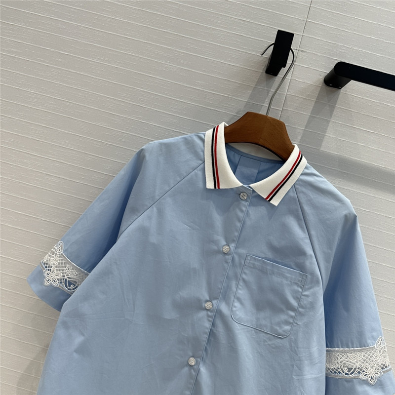 THOM BROWNE Polo shirt with cuff embroidery replicas clothes