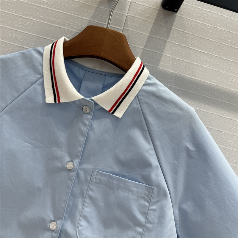 THOM BROWNE Polo shirt with cuff embroidery replicas clothes