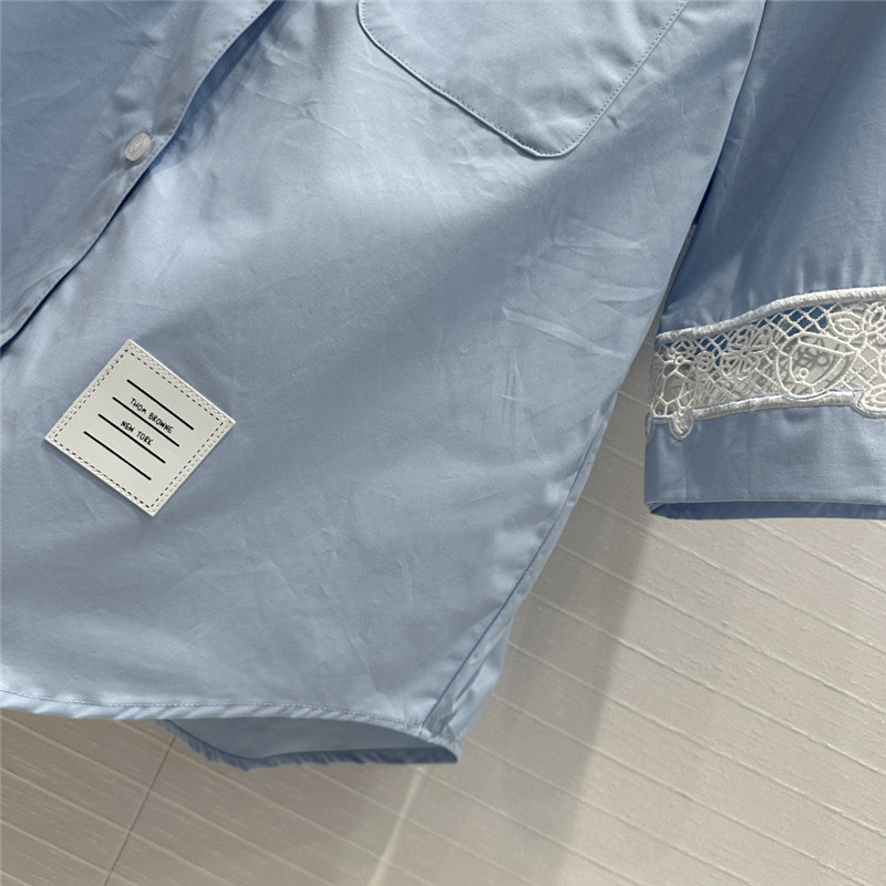 THOM BROWNE Polo shirt with cuff embroidery replicas clothes