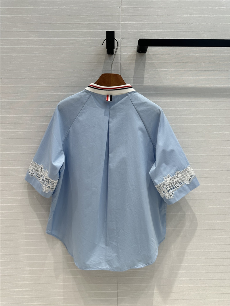 THOM BROWNE Polo shirt with cuff embroidery replicas clothes