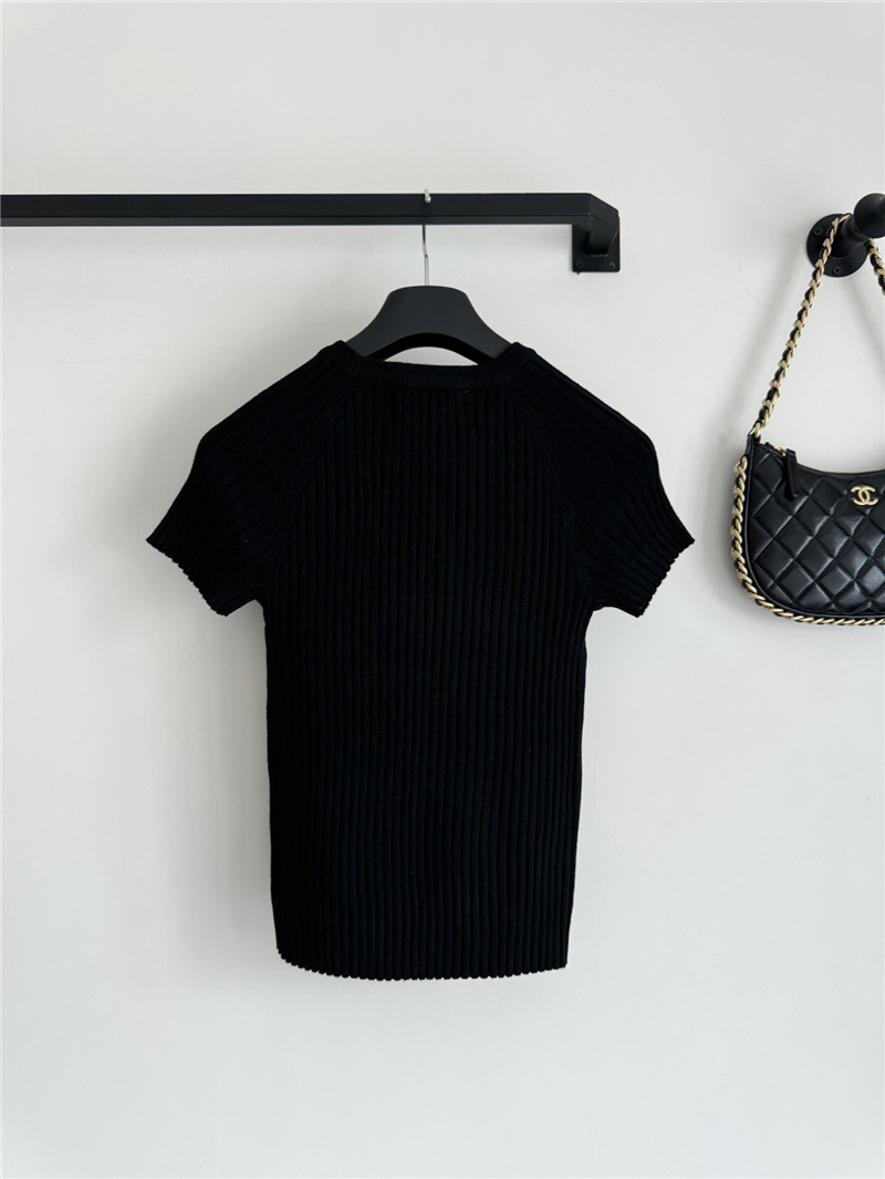 D10r knitted striped short-sleeved top replica clothes