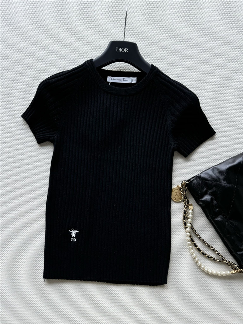 D10r knitted striped short-sleeved top replica clothes