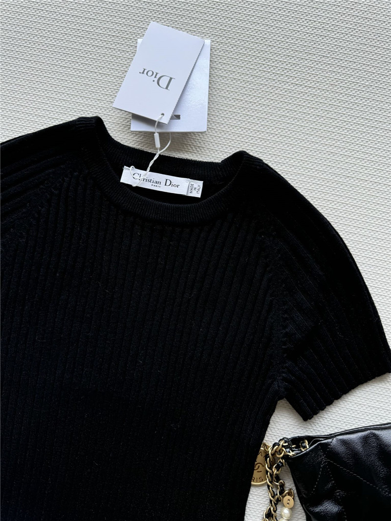 D10r knitted striped short-sleeved top replica clothes