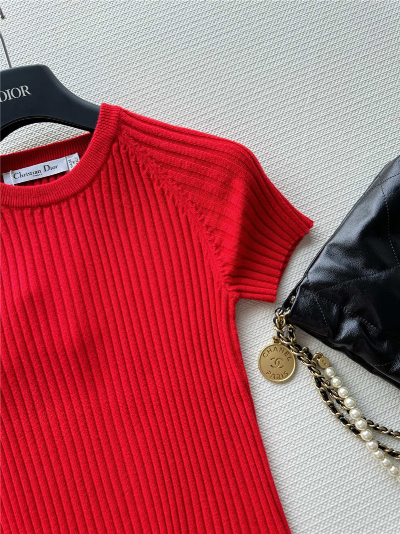 D10r knitted striped short-sleeved top replica clothes