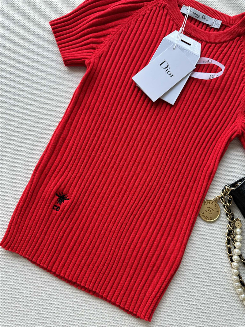 D10r knitted striped short-sleeved top replica clothes