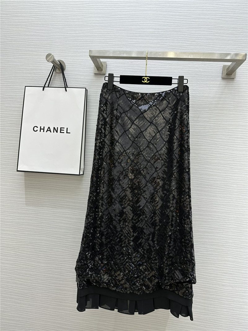 Ch**el sequined hip skirt replica designer clothes
