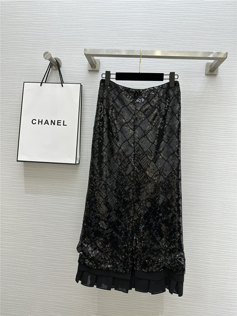 Ch**el sequined hip skirt replica designer clothes