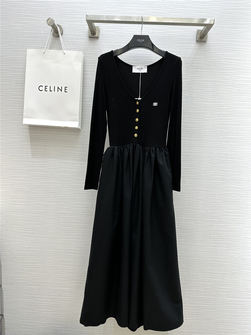 Ce1i*e u neck dress replica designer clothes