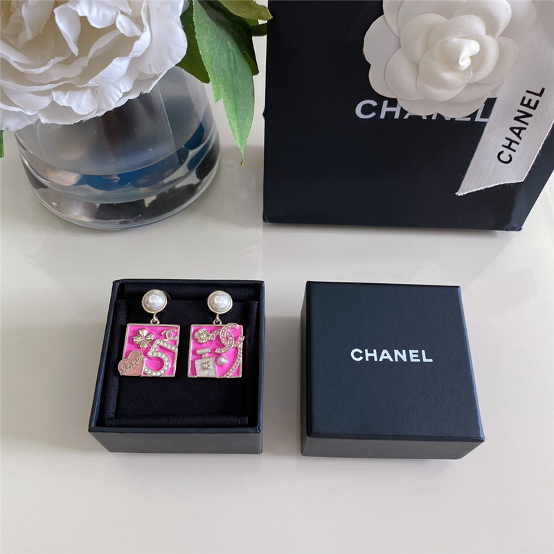Ch**el pearl drop square earrings