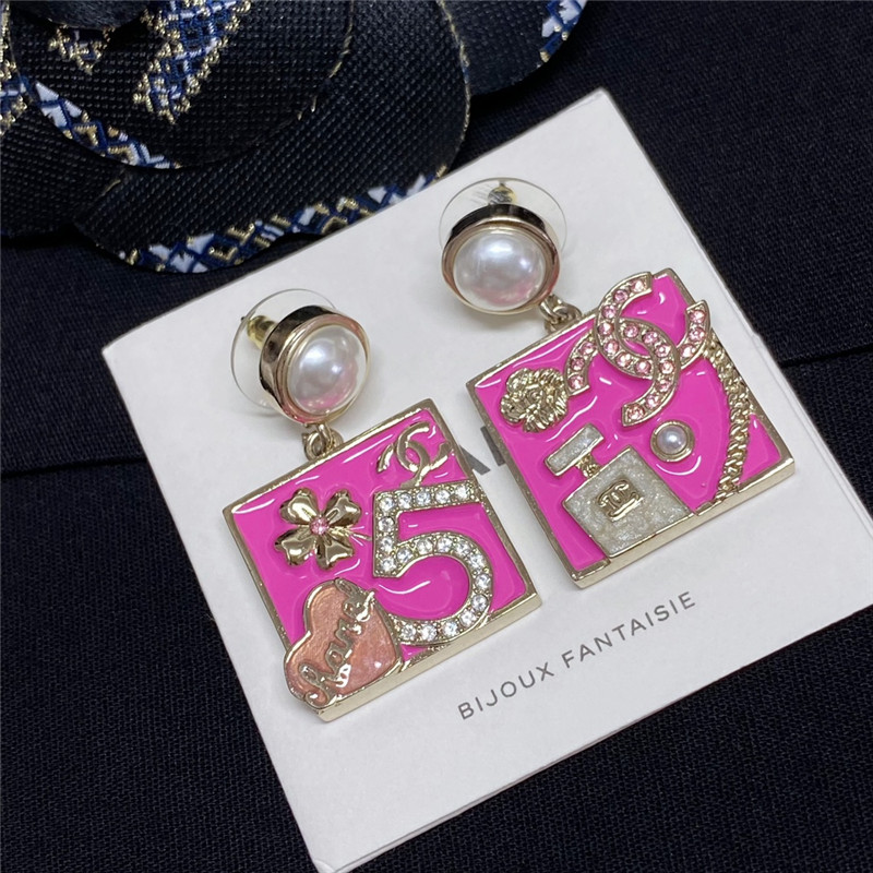 Ch**el pearl drop square earrings