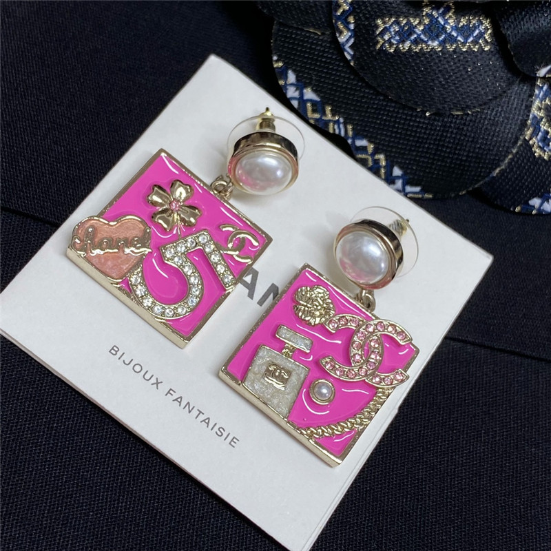 Ch**el pearl drop square earrings