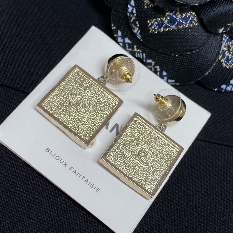 Ch**el pearl drop square earrings