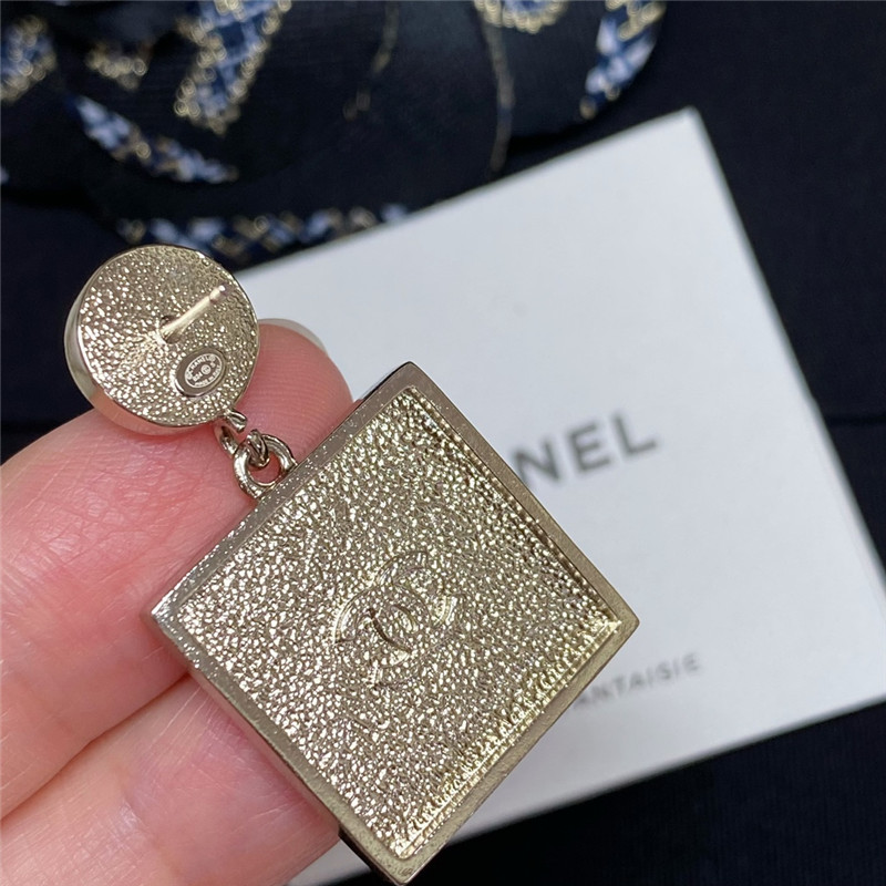 Ch**el pearl drop square earrings