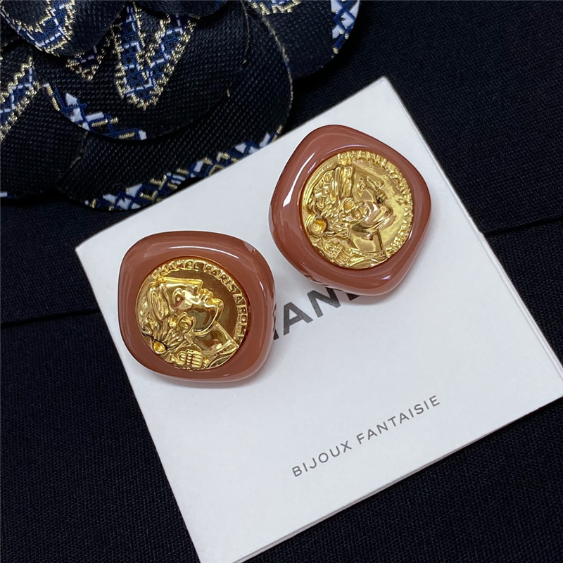 Ch**el vintage coin earrings