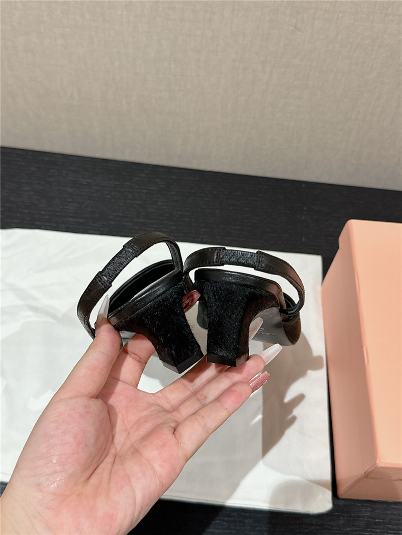 Acne Studios Black Suede Slingback Shoes