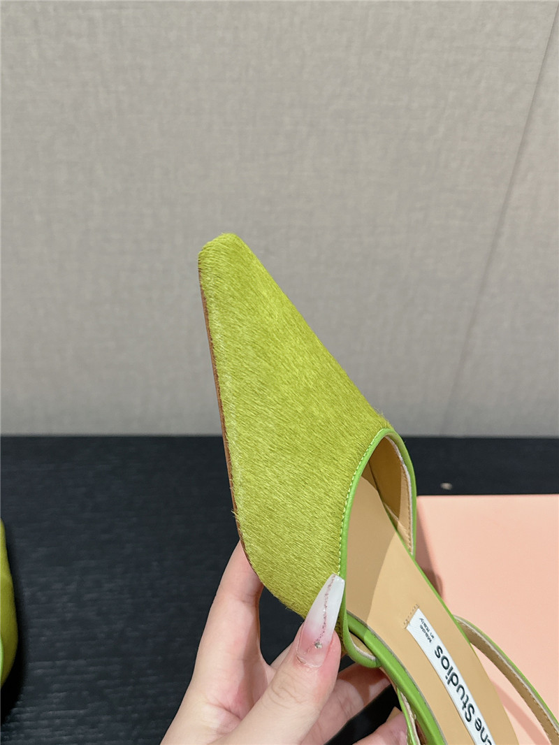 Acne Studios Green Suede Slingback Shoes