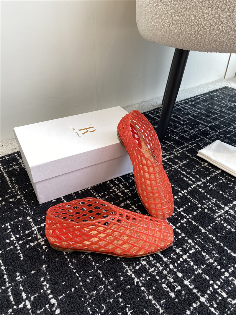 The R0w mara transparent ballet flats in red